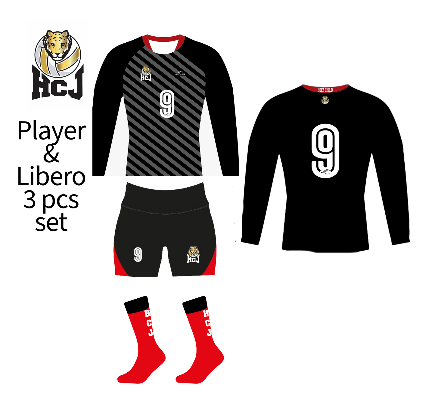HCJ Volleyball - Libero Player Set 3pcs