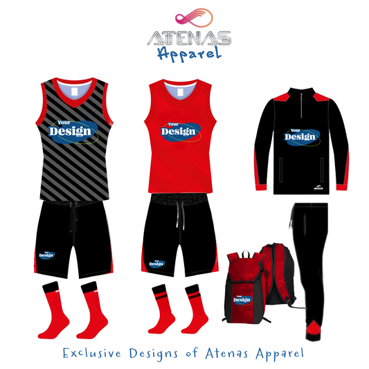 Collection of Basketball attire with customizable design option of home and away sets, featuring Atenas Apparel exclusive designs